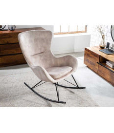 Chaise à bascule champagne et métal noir