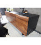 Buffet noir et bois 180 cm