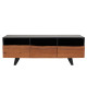 Meuble TV 140 cm noir et acacia naturel