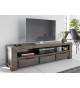 Meuble tv grisé en bois massif 170 cm