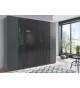 Armoire dressing 270 cm verre noir