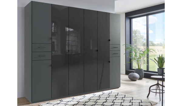 Armoire dressing 270 cm verre noir