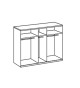 Armoire 5 portes blanc et chêne hickory