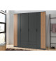 Armoire 180 cm chêne artisan et graphite