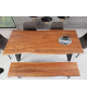 Table de repas 180 cm acacia et métal
