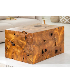 Table basse cube 90 cm en teck