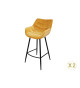 Fauteuils de bar modernes velours jaune