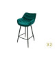 Chaises de bar velours vert émeraude