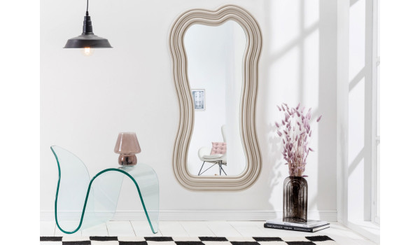 Miroir mural difforme grège