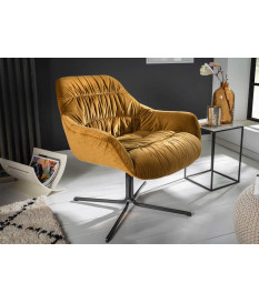 Fauteuil de relaxation jaune moutarde