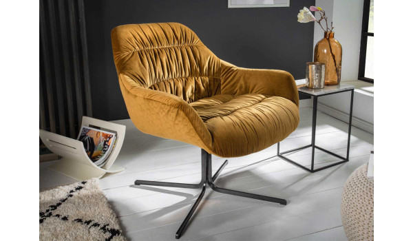 Fauteuil de relaxation jaune moutarde