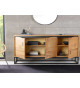 Buffet placage chêne et inclusion papillon noir