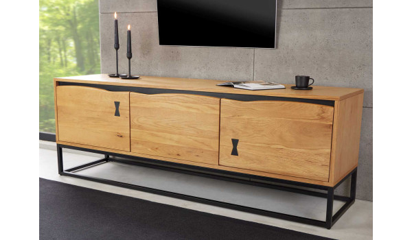 Meuble TV bois et métal 160 cm