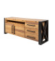Meuble buffet bois de pin et métal industriel