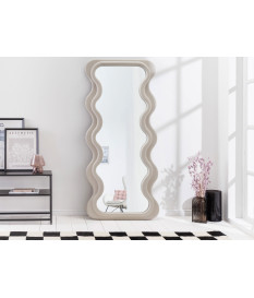 Miroir 160 cm forme vague coloris grège