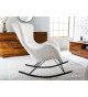 Rocking chair en tissu bouclé blanc
