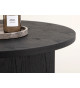 Table basse ronde en placage noir