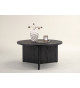 Table basse ronde en placage noir