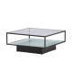 Table basse carrée en verre et métal