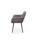 Chaises en velours gris et métal noir