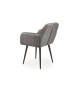 Chaises en velours gris et métal noir