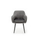 Chaises en velours gris et métal noir