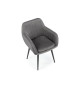 Chaises en velours gris et métal noir