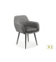 Chaises en velours gris et métal noir