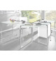Bureau d'angle en verre blanc
