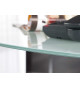 Bureau d'angle en verre blanc