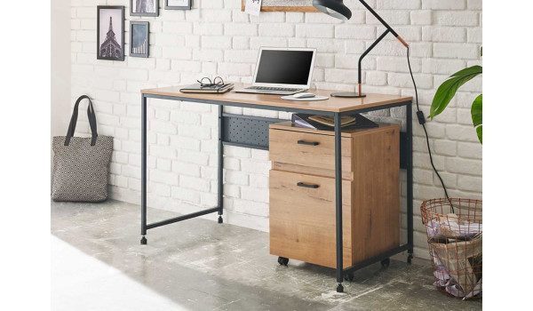 Bureau rectangulaire 120 cm avec caisson