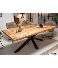 Table à manger 160 cm manguier et métal