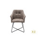 Lot de 2 fauteuils en microfibre taupe