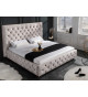 Lit style moderne baroque en velours champagne