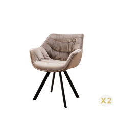 Fauteuils moderne en velours grège