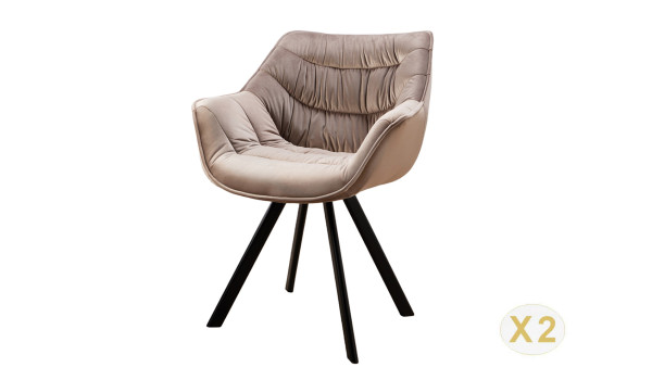 Fauteuils moderne en velours grège
