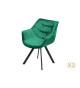 Chaises en velours vert émeraude