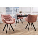 Fauteuils en velours vieux rose