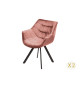 Fauteuils en velours vieux rose