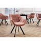 Fauteuils en velours vieux rose