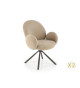 2 Fauteuils pivotants tissu teddy