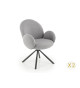 Chaises avec accoudoirs en tissu bouclé