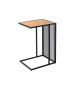 Table d'appoint en métal et aspect chêne