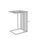 Table d'appoint en métal et aspect chêne