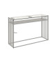 Console industrielle 120 cm verre et métal