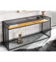 Console industrielle 120 cm verre et métal