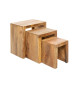 Set de 3 tables d'appoints en bois de manguier