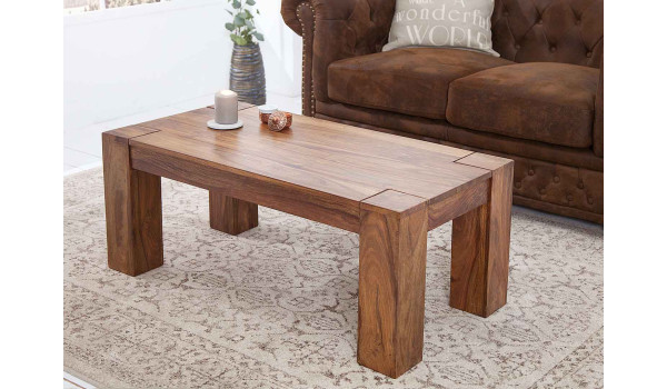 Table basse rectangulaire en sesham 100 cm