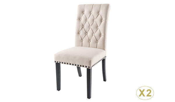 Chaises style moderne baroque beige et noir