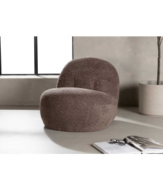 Fauteuil design tissu brun